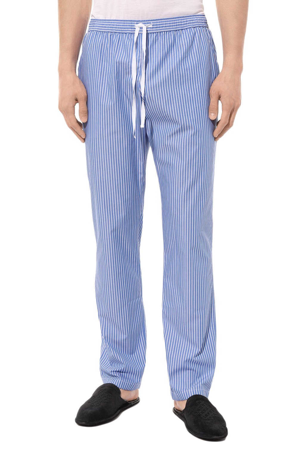 Мужские хлопковые домашние брюки VAN LAACK синего цвета, арт. CASPER/151308 | Фото 3 (Длина (брюки, джинсы): Стандартные; Кросс-КТ: домашняя одежда; Материал сплава: Проставлено; Материал внешний: Хлопок; Драгоценные камни: Проставлено)