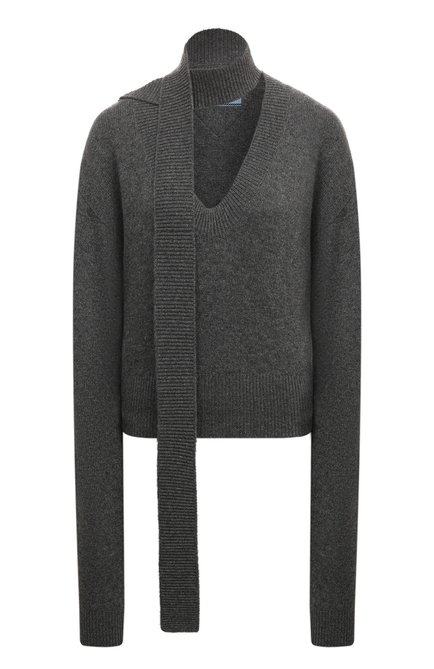 Женский кашемировый свитер PRADA серого цвета по цене 175000 руб., арт. P24M1C-1ZUC-F0480-212 | Фото 1