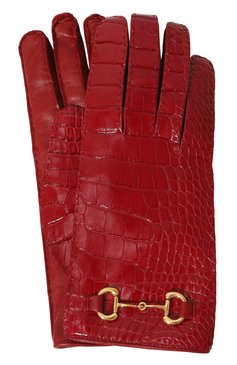 Женские перчатки из кожи аллигатора GUCCI красного цвета, арт. 678923 3SAA7 | Фото 1 (Материал: Натуральная кожа, Экзотическая кожа; Материал сплава: Проставлено; Нос: Не проставлено)