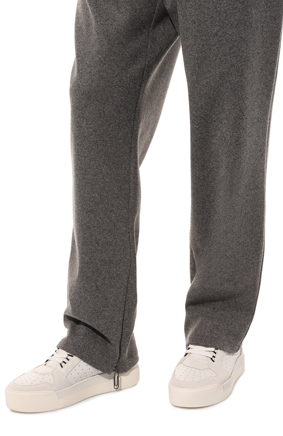 Мужские кожаные кеды VIC MATIE белого цвета, арт. 1C6150U_V02BE0T254 | Фото 3 (Материал внутренний: Натуральная кожа; Стили: Классический; Материал утеплителя: Без утеплителя; Подошва: Массивная)