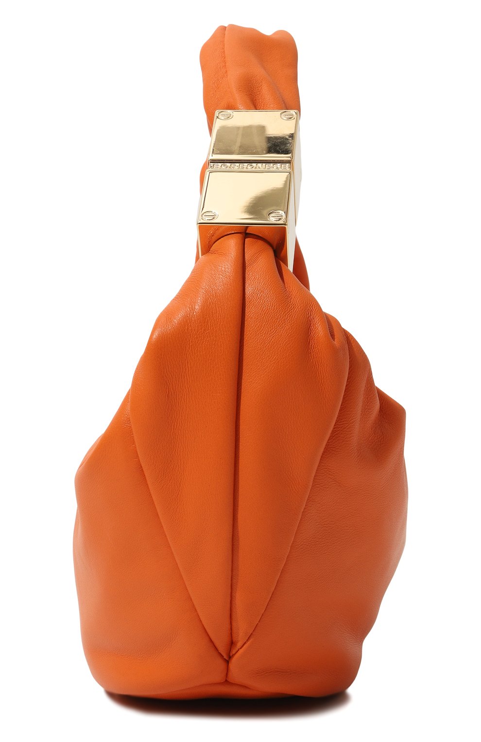 Женский сумка domino hobo mini BORBONESE оранжевого цвета, арт. 924027 | Фото 4 (Сумки-технические: Сумки-шопперы; Материал: Натуральная кожа)