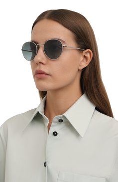 Женские солнцезащитные очки RAY-BAN голубого цвета, арт. 3582-003/3M | Фото 2 (Кросс-КТ: С/з-унисекс; Тип очков: С/з; Очки форма: Круглые; Оптика Гендер: оптика-унисекс)