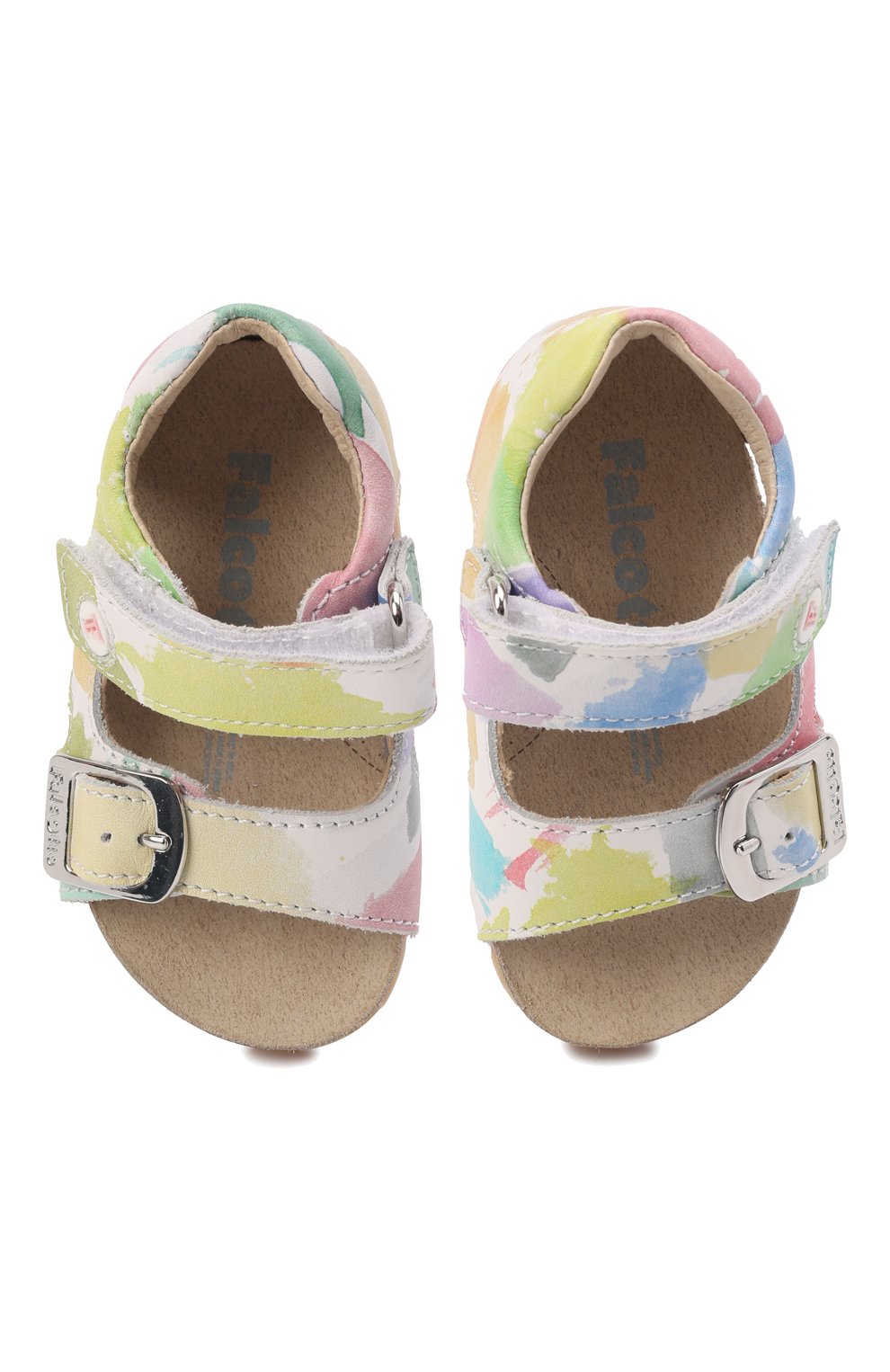 Детские кожаные сандалии FALCOTTO разноцветного цвета, арт. 0011500737/63 | Фото 4 (Материал внутренний: Натуральная кожа)