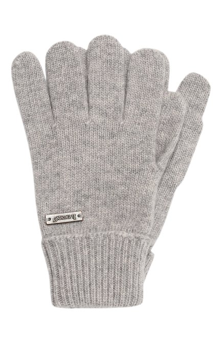 Детские перчатки из шерсти и кашемира IL TRENINO светло-серого цвета, арт. CL-4103/J | Фото 1 (Материал: Кашемир, Шерсть, Текстиль; Материал сплава: Проставлено; Нос: Не проставлено)