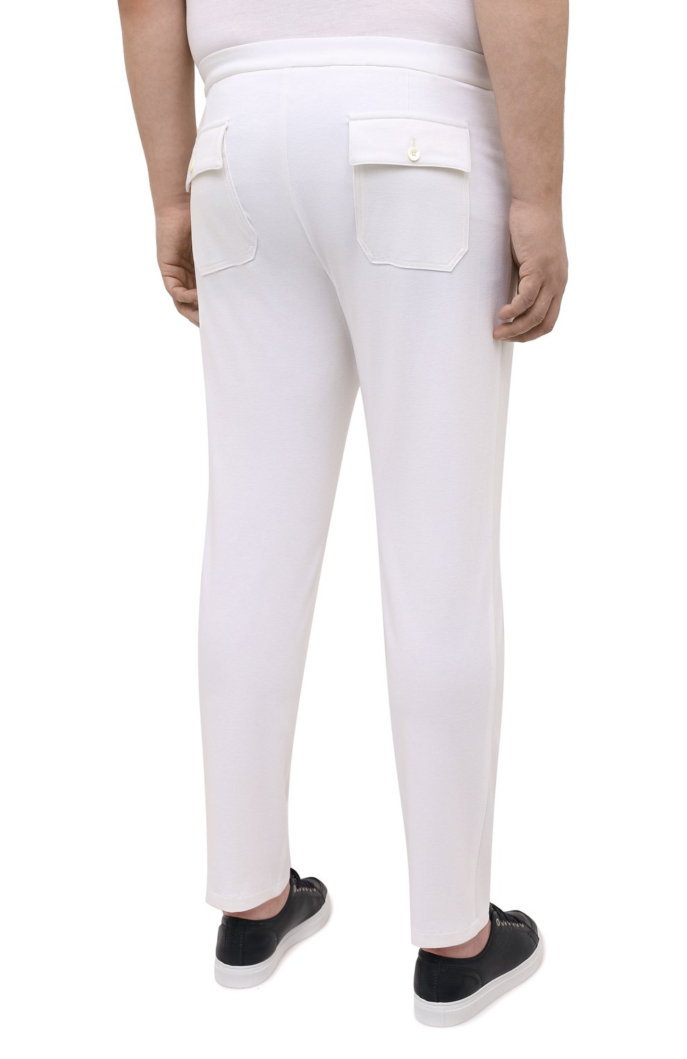 Мужские брюки из вискозы MARCO PESCAROLO белого цвета, арт. BAIA/4362 | Фото 4 (Big sizes: Big Sizes; Длина (брюки, джинсы): Стандартные; Случай: Повседневный; Стили: Спорт-шик; М�атериал внешний: Вискоза)