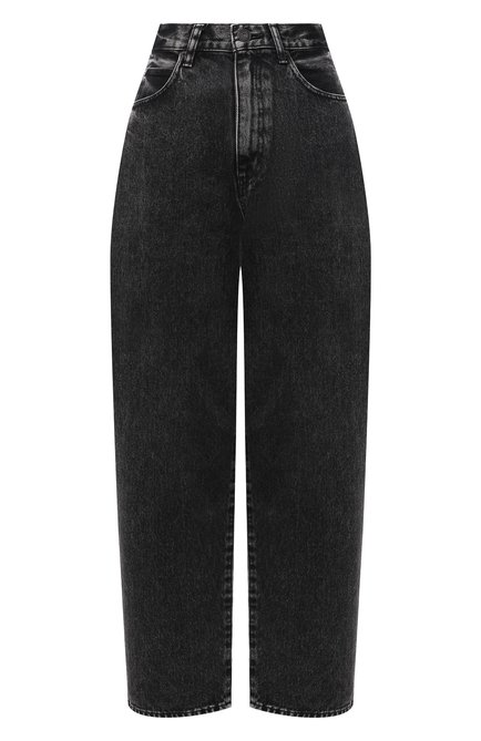 Женские джинсы MOUSSY темно-серого цвета, арт. 025EAC11-2290 | Фото 1 (Длина (брюки, джинсы): Стандартные; Материал внешний: Хлопок, Деним; Стили: Кэжуэл; Кросс-КТ: Деним; Силуэт Ж (брюки и джинсы): Широкие)