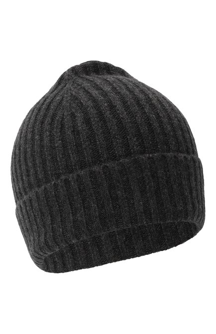Женская кашемировая шапка ALLUDE темно-серого цвета, арт. 235/11430 | Фото 1 (Материал: Кашемир, Текстиль, Шерсть; Материал сплава: Проставлено; Нос: Не проставлено)