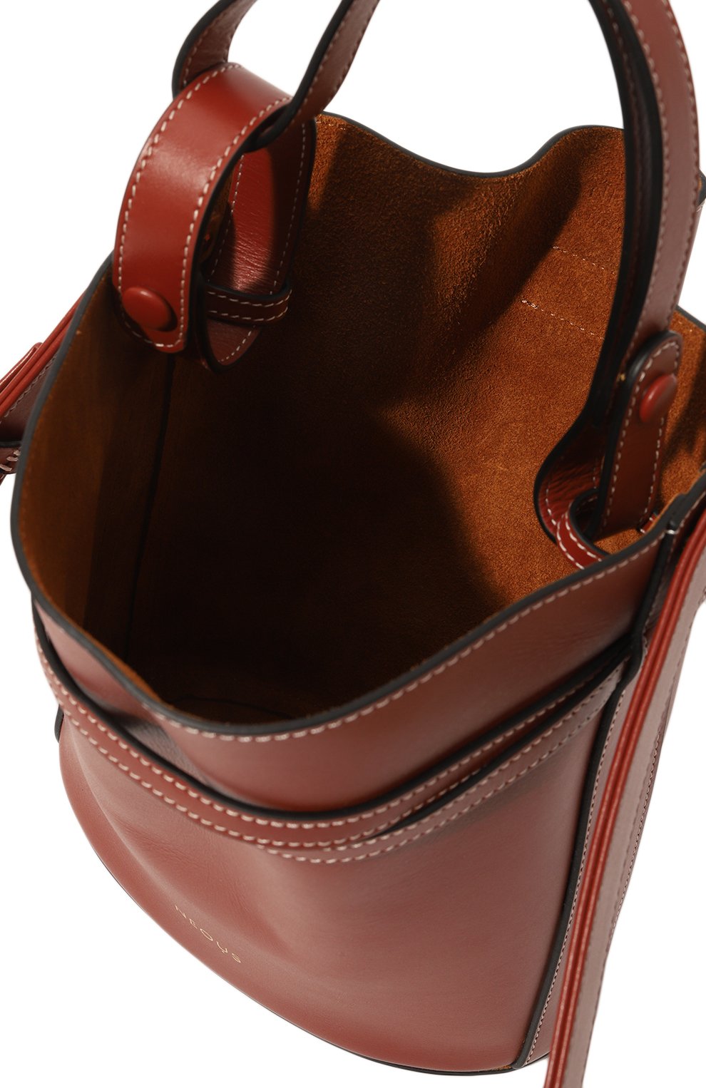 Женская сумка sigma small NEOUS коричневого цвета, арт. 00030A | Фото 5 (Сумки-технические: Сумки top-handle; Материал: Натуральная кожа; Материал сплава: Проставлено; Ремень/цепочка: На ремешке; Драгоценные камни: Проставлено; Размер: small)