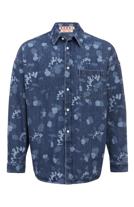 Мужская джинсовая рубашка MARNI синего цвета по цене 95250 руб., арт. CUJU0061A1/USCW08 | Фото 1