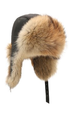 Мужская шапка-ушанка из меха койота FURLAND бежевого цвета, арт. 0056413010002200008 | Фото 1 (Материал: Текстиль, Натуральный мех)