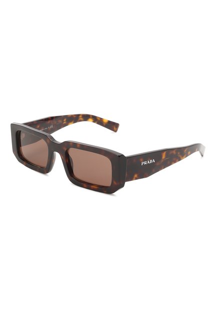 Женские солнцезащитные очки PRADA коричневого цвета, арт. 06YS-2AU8C1 | Фото 1 (Тип очков: С/з; Кросс-КТ: С/з-унисекс; Очки форма: Прямоугольные; Оптика Гендер: оптика-унисекс)
