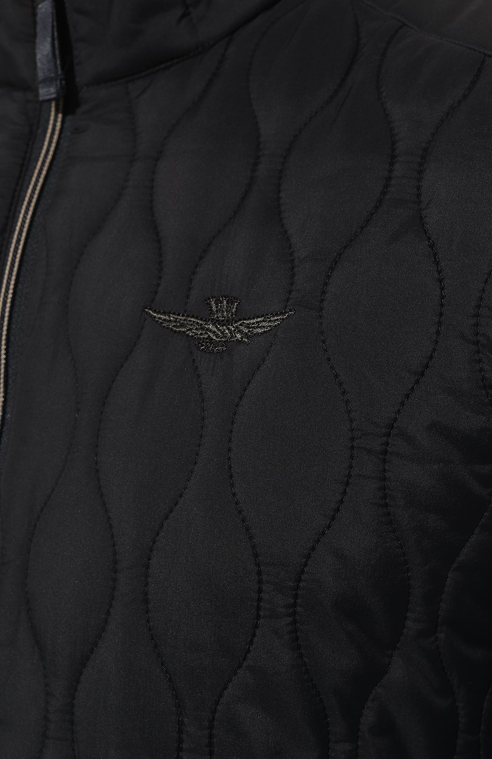 Мужская утепленная куртка AERONAUTICA MILITARE черного цвета, арт. 231/AB2055CT3016 | Фото 5 (Кросс-КТ: Куртка; Рукава: Длинные; Материал внешний: Синтетический материал; Мужское Кросс-КТ: утепленные куртки; Материал сплава: Проставлено; Материал подклада: Синтетический материал; Драгоценные камни: Проставлено; Длина (верхняя одежда): Короткие; Стили: Кэжуэл)