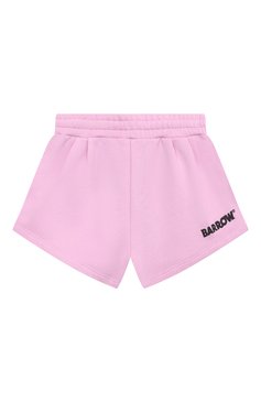 Детские хлопковые шорты BARROW розового цвета, арт. 033042 | Фото 1 (Случай: Повседневный; Материал сплава: Проставлено; Нос: Не проставлено; Материал внешний: Хлопок)