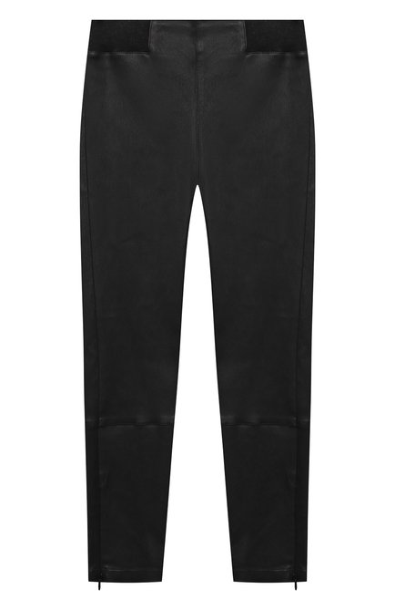 Детские кожаные брюки BRUNELLO CUCINELLI черного цвета по цене 129500 руб., арт. B0V32P029C | Фото 1