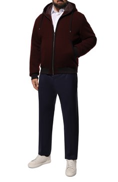 Мужские шерстяные брюки MARCO PESCAROLO темно-синего цвета, арт. EV0M/ZIP/4611 | Фото 2 (Big sizes: Big Sizes; Материал внешний: Шерсть; Силуэт М (брюки): Чиносы; Длина (брюки, джинсы): Стандартные; Стили: Кэжуэл)