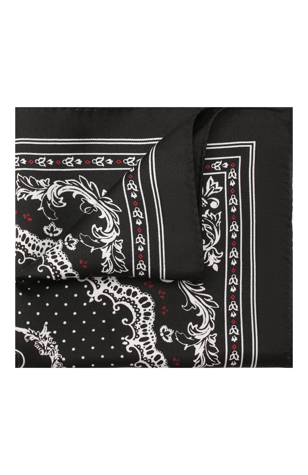 Мужской шелковый платок DOLCE & GABBANA черно-белого цвета, арт. GR412E/G0X56 | Фото 1 (Материал: Текстиль, Шелк)