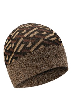 Женская шапка из вискозы VERSACE коричневого цвета, арт. 1002522/1A01524 | Фото 1 (Материал: Текстиль, Вискоза; Материал сплава: Проставлено; Нос: Не проставлено)
