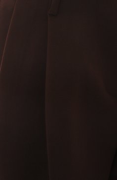 Женские брюки GOLDEN GOOSE DELUXE BRAND темно-коричневого цвета, арт. GWP01203/P00069455429 | Фото 5 (Длина (брюки, джинсы): Удлиненные; Силуэт Ж (брюки и джинсы): Широкие; Материал внешний: Шерсть, Синтетический материал; Женское Кросс-КТ: Брюки-одежда; Региональные ограничения белый список (Axapta Mercury): Не проставлено; Материал сплава: Проставлено; Нос: Не проставлено; Драгоценные камни: Проставлено; Стили: Кэжуэл)