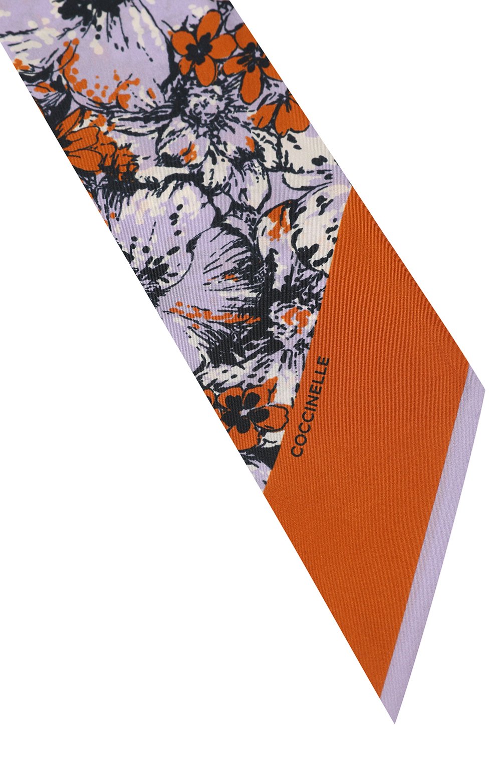 Женский шелковый шарф-твилли COCCINELLE сиреневого цвета, арт. E7 NVV 46 01 01 | Фото 3 (Материал: Текстиль, Шелк; Материал сплава: Проставлено; Нос: Не проставлено)