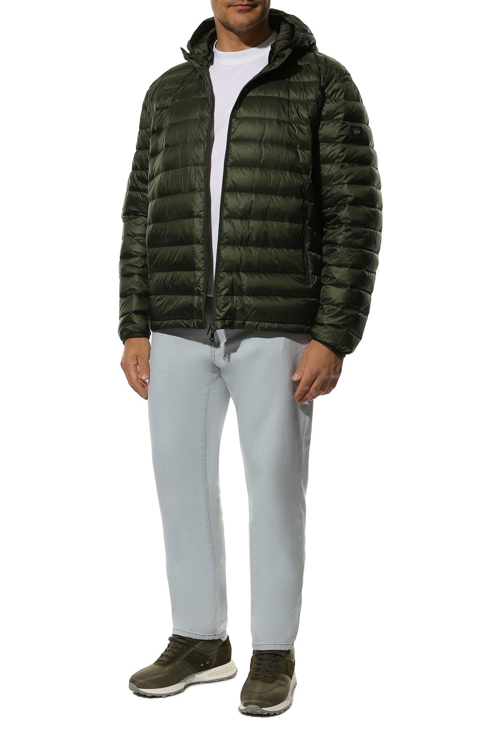 Мужская пуховая куртка PAUL&SHARK хаки цвета, арт. C0P2008/GTX/3XL-6XL | Фото 2 (Кросс-КТ: Куртка; Рукава: Длинные; Материал внешний: Синтетический материал; Материал сплава: Проставлено; Мужское Кросс-КТ: Куртка-пуховая; Материал подклада: Синтетический материал; Драгоценные камни: Проставлено; Длина (верхняя одежда): Короткие; Материал утеплителя: Пух и перо; Стили: Кэжуэл)