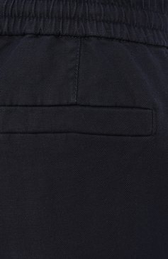 Мужские брюки из хлопка и льна BRUNELLO CUCINELLI темно-синего цвета, арт. M245DE1740 | Фото 5 (Случай: Повседневный; Материал сплава: Проставлено; Нос: Не проставлено; Материал внешний: Хлопок; Стили: Кэжуэл)