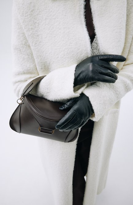 Женская сумка agatha medium RODO темно-коричневого цвета, арт. B8622/093 | Фото 2 (Ремень/цепочка: На ремешке; Сумки-технические: Сумки top-handle; Размер: medium; Материал: Натуральная кожа)
