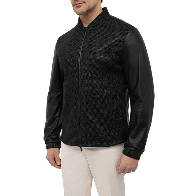 фото Кожаная куртка giorgio armani