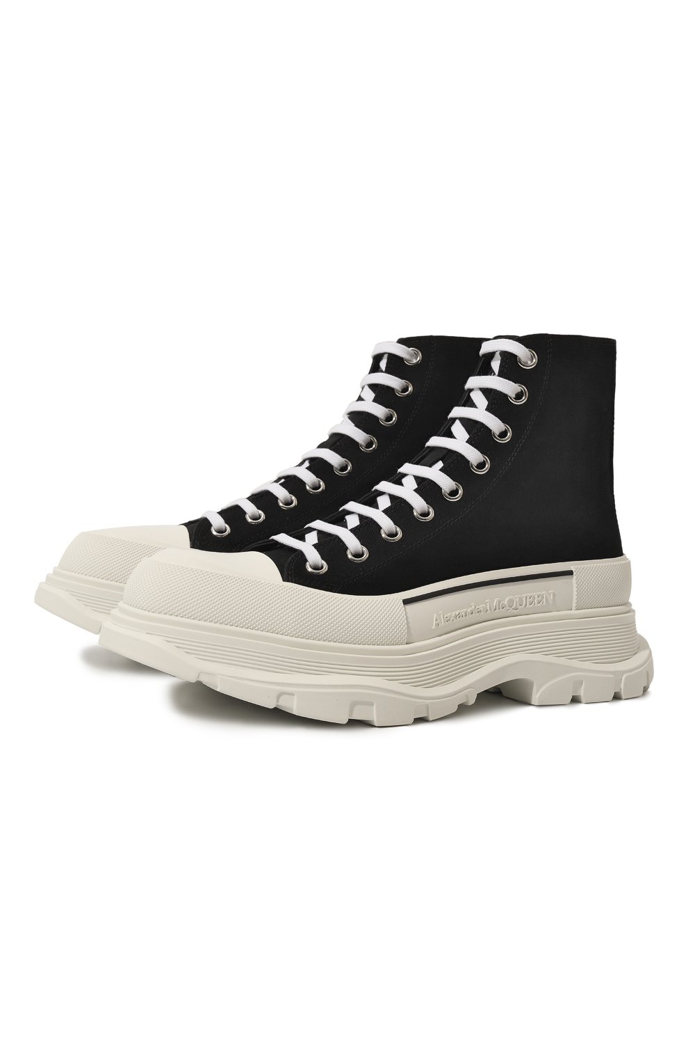 Мужские черные текстильные ботинки tread ALEXANDER MCQUEEN купить в ...