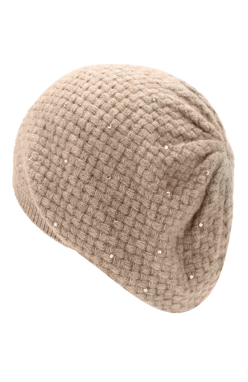 Женская кашемировая шапка WILLIAM SHARP бежевого цвета, арт. A32-14 | Фото 2 (Материал: Текстиль, Кашемир, Шерсть; Статус проверки: Проверено, Проверена категория)