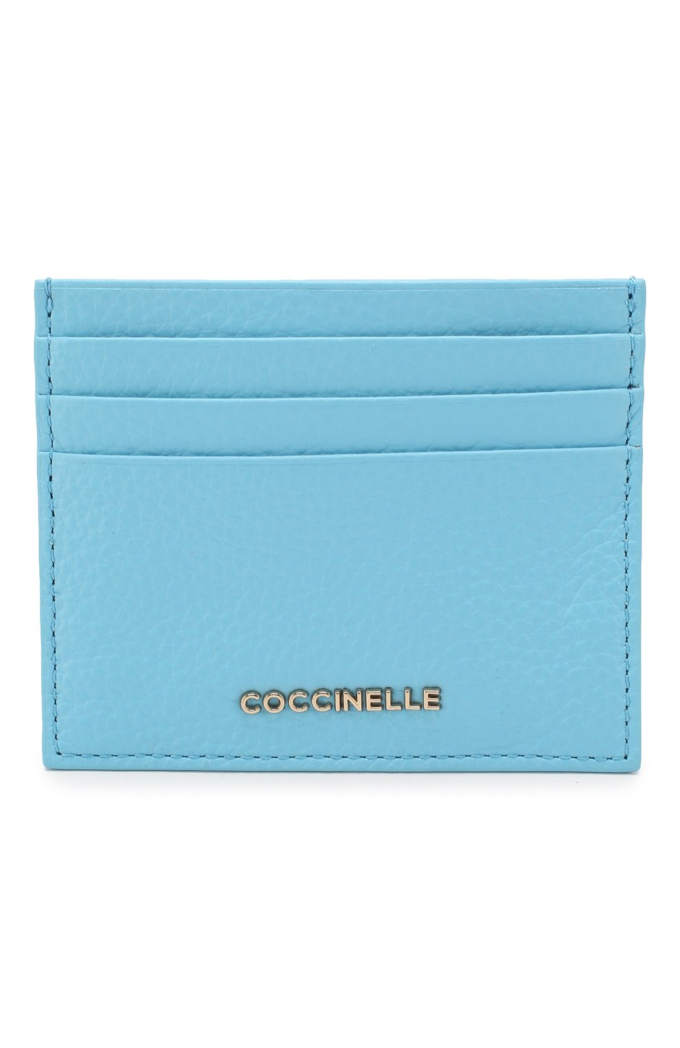 Женский кожаный футляр для кредитных карт COCCINELLE голубого цвета, арт. E2 FW5 12 95 01 | Фото 1 (Материал: Натуральная кожа)