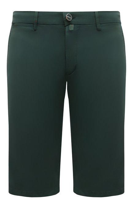 Мужские хлопковые шорты KITON зеленого цвета, арт. UFBLACK0600D | Фото 1 (Длина Шорты М: Ниже колена; Драгоценные камни: Проставлено; Материал внешний: Хлопок; Материал сплава: Проставлено)
