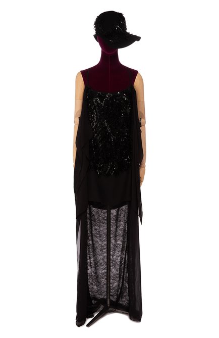 Женское платье LANVIN черного цвета, арт. RW-DR2191-3519-E17 | Фото 2 (Материал внешний: Синтетический материал)
