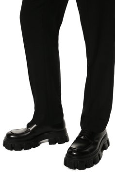 Мужские кожаные дерби PRADA черного цвета, арт. 2EE356-B4L-F0002 | Фото 3 (Материал внешний: Кожа; Стили: Классический)