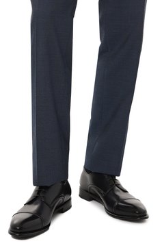 Мужские кожаные дерби BARRETT темно-синего цвета, арт. 221U038.12 | Фото 3 (Материал внутренний: Натуральна я кожа; Материал сплава: Проставлено; Нос: Не проставлено; Стили: Классический)