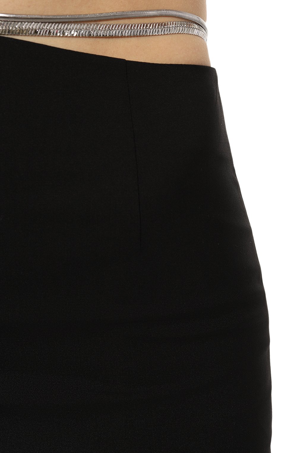 Женская шерстяная юбка DONDUP черного цвета, арт. G535/WS0111D/XXX | Фото 5 (Материал внешний: Шерсть; Стили: Гламурный; Длина Ж (юбки, платья, шорты): Мини; Женское Кросс-КТ: Юбка-одежда; Материал подклада: Синтетический материал)