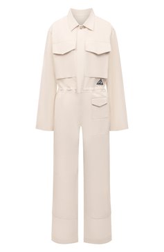 Женский хлопковый комбинезон JIL SANDER бежевого цвета, арт. JPPS320005-WS242600 | Фото 1 (Рукава: Длинные; Длина (брюки, джинсы): Стандартные; Случай: Повседневный; Региональные ограничения белый список (Axapta Mercury): RU; Материал внешний: Хлопок; Женское Кросс-КТ: Комбинезон-одежда; Стили: Кэжуэл)