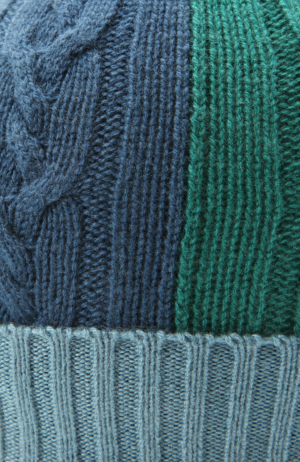 Детского кашемировая шапка LORO PIANA синего цвета, арт. FAL7632 | Фото 3 (Материал: Текстиль, Кашемир, Шерсть; Материал сплава: Проставлено; Нос: Не проставлено)