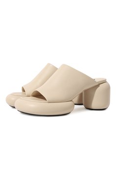 Женские кожаные мюли JIL SANDER кремвого цвета, арт. J15WP0072/P5269 | Фото 1 (Подошва: Платформа; Каблук высота: Высокий; Региональные ограничения белый список (Axapta Mercury): Не проставлено; Материал внутренний: Натуральная кожа; Материал сплава: Проставлено; Нос: Не проставлено; Каблук тип: Устойчивый; Драгоценные камни: Проставлено)