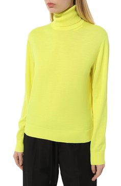Женская шерстяная водолазка DSQUARED2 желтого цвета, арт. S75HA1165/S18174 | Фото 3 (Женское Кросс-КТ: Водолазка-одежда; Материал внешний: Шерсть; Рукава: Длинные; Региональные ограничения белый список (Axapta Mercury): Не проставлено; Длина (для топов): Стандартные; Материал сплава: Проставлено; Драгоценные камни: Проставлено; Стили: Кэжуэл)