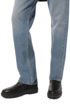 Мужские кожаные сапоги ALDO BRUE черного цвета, арт. AB5571 | Фото 3 (Материал утеплителя: Натуральный мех; Материал сплава: Проставлено; Подошва: Массивная; Драгоценные камни: Проставлено; Мужское Кросс-КТ: Сапоги-обувь)