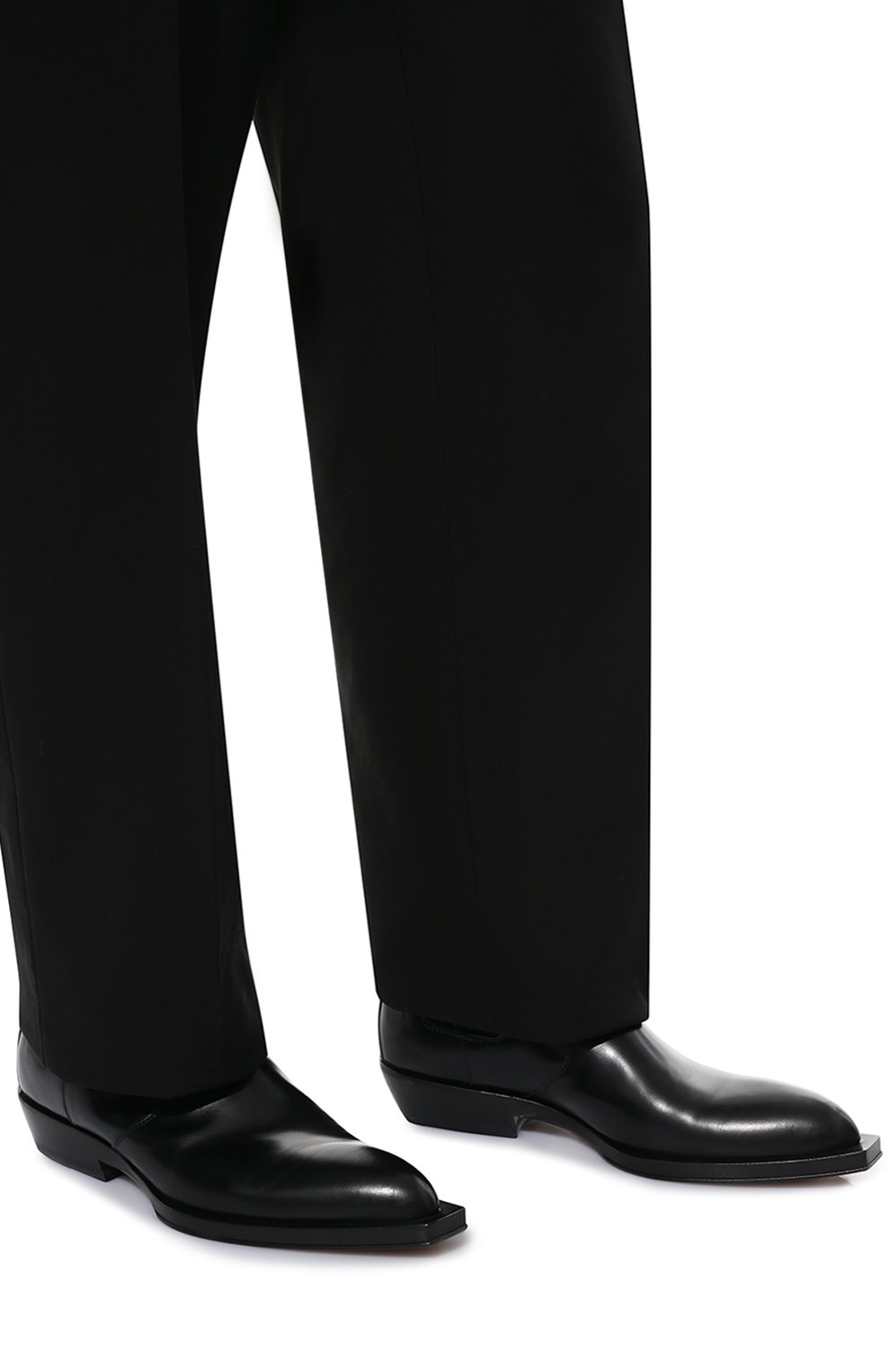 Мужские кожаные казаки chisel BOTTEGA VENETA черного цвета, арт. 667085/V10T0 | Фото 3 (Материал внешний: Кожа; Материал внутренний: Натуральная кожа; Материал утеплителя: Без утеплителя; Мужское Кросс-КТ: Казаки-обувь, Сапоги-обувь, Челси-обувь; Подошва: Плоская)