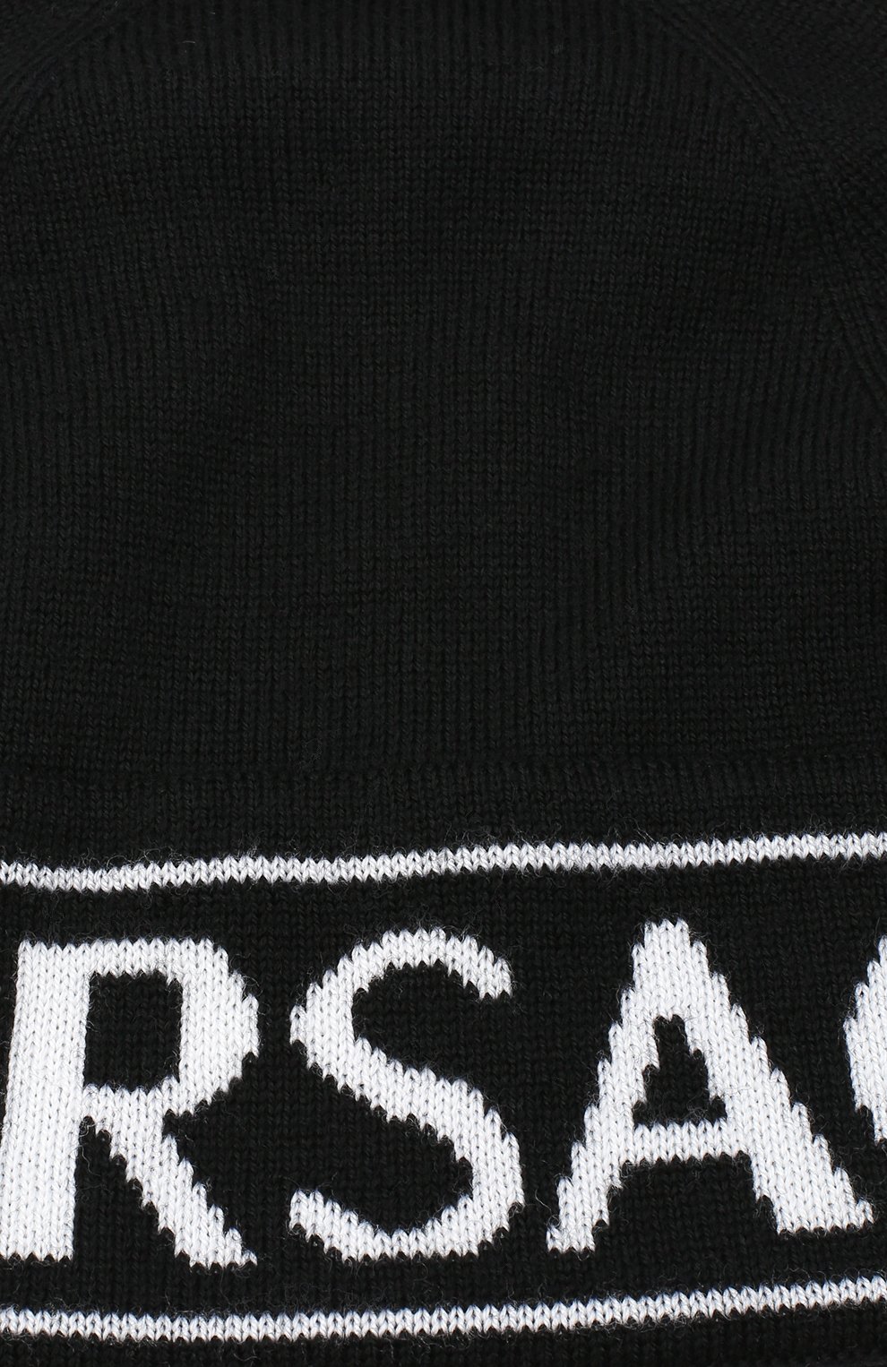 Мужская шерстяная шапка VERSACE черно-белого цвета, арт. ICAP002/A236140 | Фото 3 (Материал: Текстиль, Шерсть; Кросс-КТ: Трикотаж)