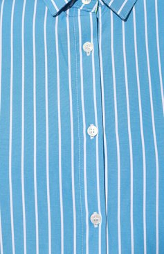 Женская хлопковая рубашка MC2 SAINT BARTH голубого цвета, арт. STBW/BRIGITTE/04086D | Фото 5 (Рукава: Длинные; Принт: Полоска, С принтом; Женское Кросс-КТ: Рубашка-одежда; Длина (для топов): Удлиненные; Материал сплава: Проставлено; Материал внешний: Хлопок; Драгоценные камни: Проставлено; Стили: Кэжуэл)