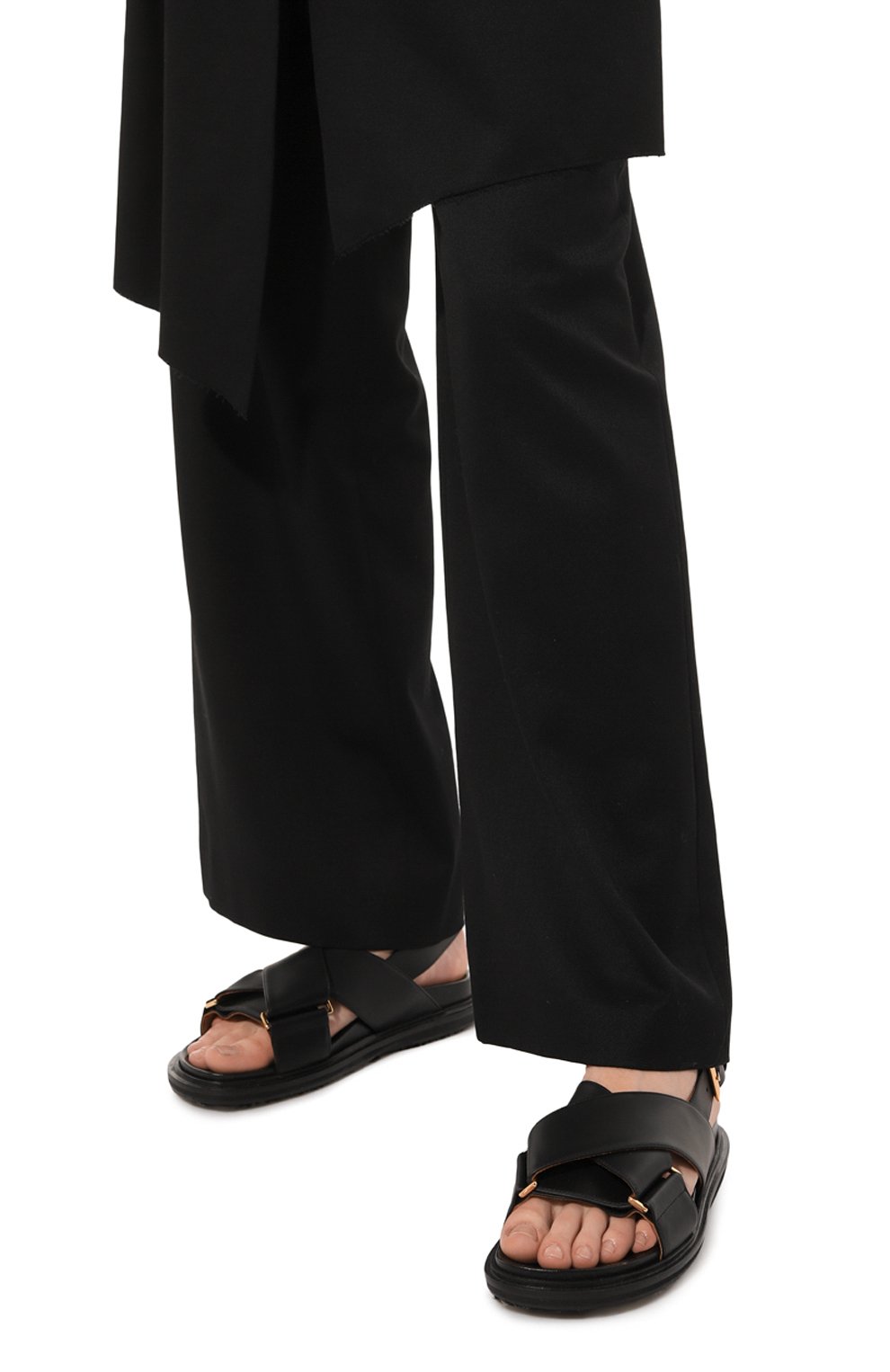 Женские кожаные сандалии MARNI черного цвета, арт. FBMS005201/P3614 | Фото 3 (Подошва: Платформа; Материал внутренний: Натуральная кожа; Региональные ограничения белый список (Axapta Mercury): RU)