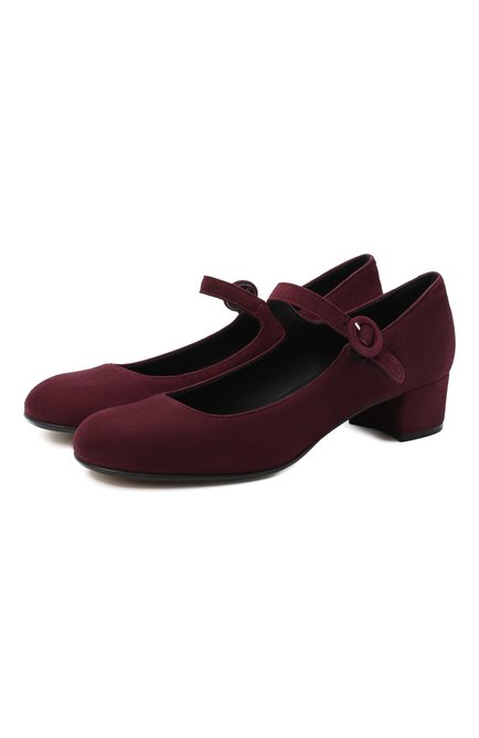 Детские замшевые туфли MISSOURI бордового цвета по цене 22650 руб., арт. 78031N/35-41 | Фото 1