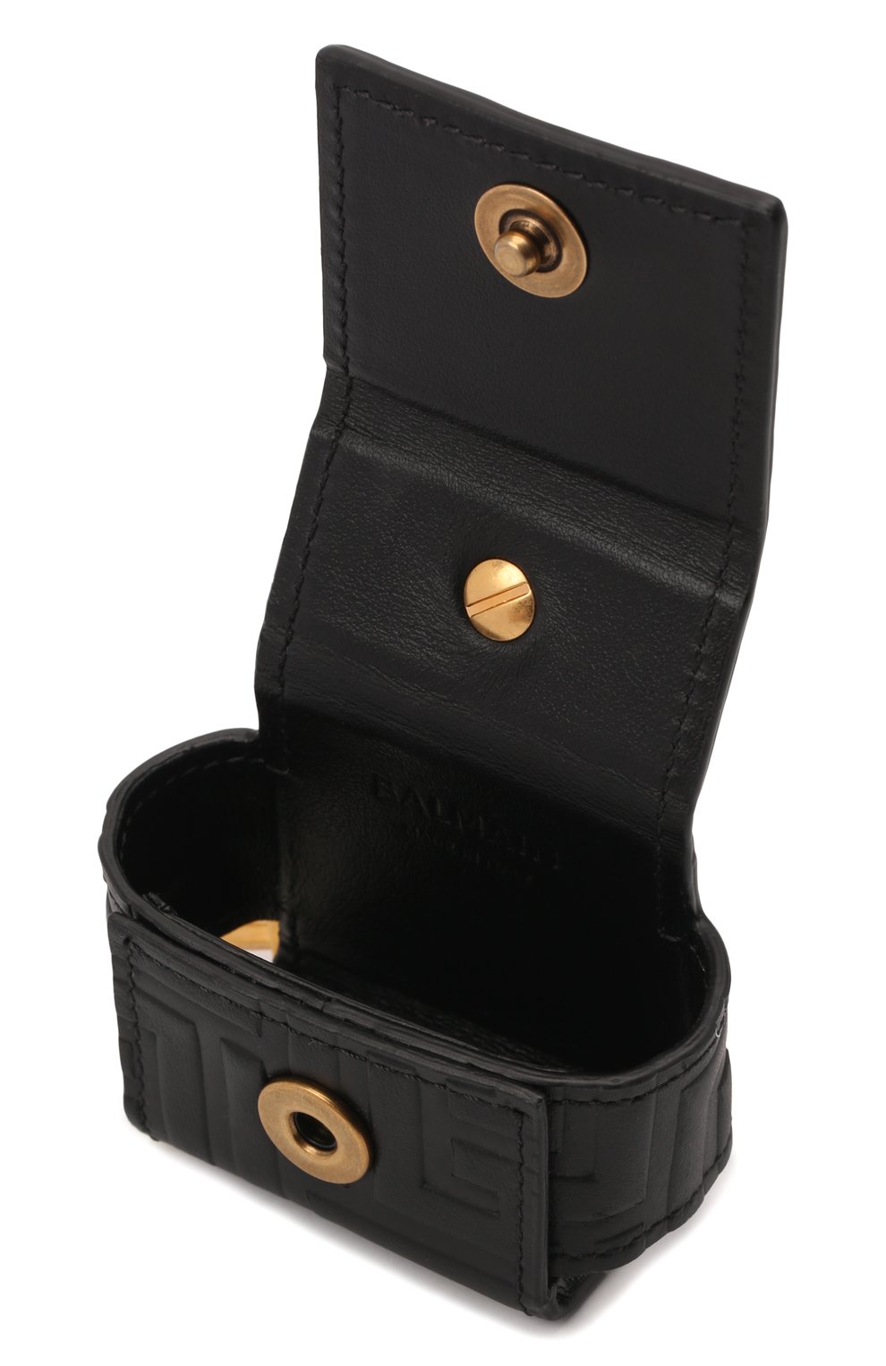 Кожаный чехол для airpods pro BALMAIN черного цвета, арт. WN0QG143/LESP | Фото 4 (Материал: Натуральная кожа; Женское Кросс-КТ: Кожа AirPods)