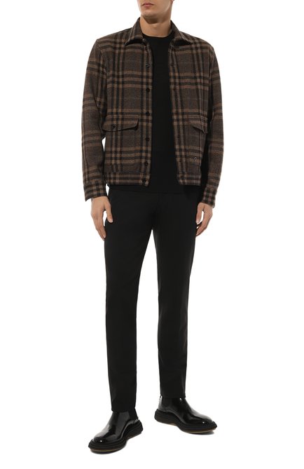 Мужская куртка-рубашка из шерсти и кашемира STEFANO RICCI коричневого цвета, арт. MC007099/WC005P | Фото 2 (Рукава: Длинные; Материал сплава: Проставлено; Драгоценные камни: Проставлено; Длина (верхняя одежда): Короткие; Материал внешний: Шерсть)