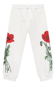 Детские хлопковые джоггеры DOLCE & GABBANA белого цвета, арт. L5JP9T/G7G9Q/2-6 | Фото 1 (Материал сплава: Проставлено; Нос: Не проставлено; Материал внешний: Хлопок; Девочки Кросс-КТ: Джоггеры-одежда; Ростовка одежда: 2 года | 92 см, 3 года | 98 см, 4 года | 104 см, 5 лет | 110 см, 6 лет | 116 см)