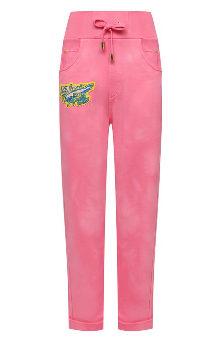 Женские хлопковые брюки BALMAIN розового цвета, арт. VF15364/J096 | Фото 1 (Силуэт Ж (брюки и джинсы): Прямые; Женское Кросс-КТ: Брюки-одежда; Длина (брюки, джинсы): Стандартные; Стили: Спорт-шик; Материал внешний: Хлопок; Региональные ограничения белый список (Axapta Mercury): RU)