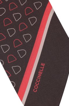 Женский шелковый шарф-твилли COCCINELLE бордового цвета, арт. E7 MYQ 46 02 01 | Фото 4 (Материал: Текстиль, Шелк; Материал сплава: Проставлено; Нос: Не проставлено)